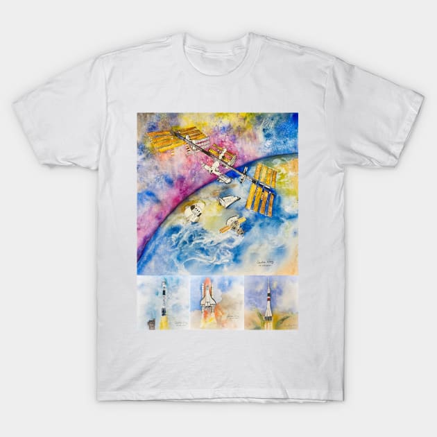 Space Station T-Shirt by Cwang